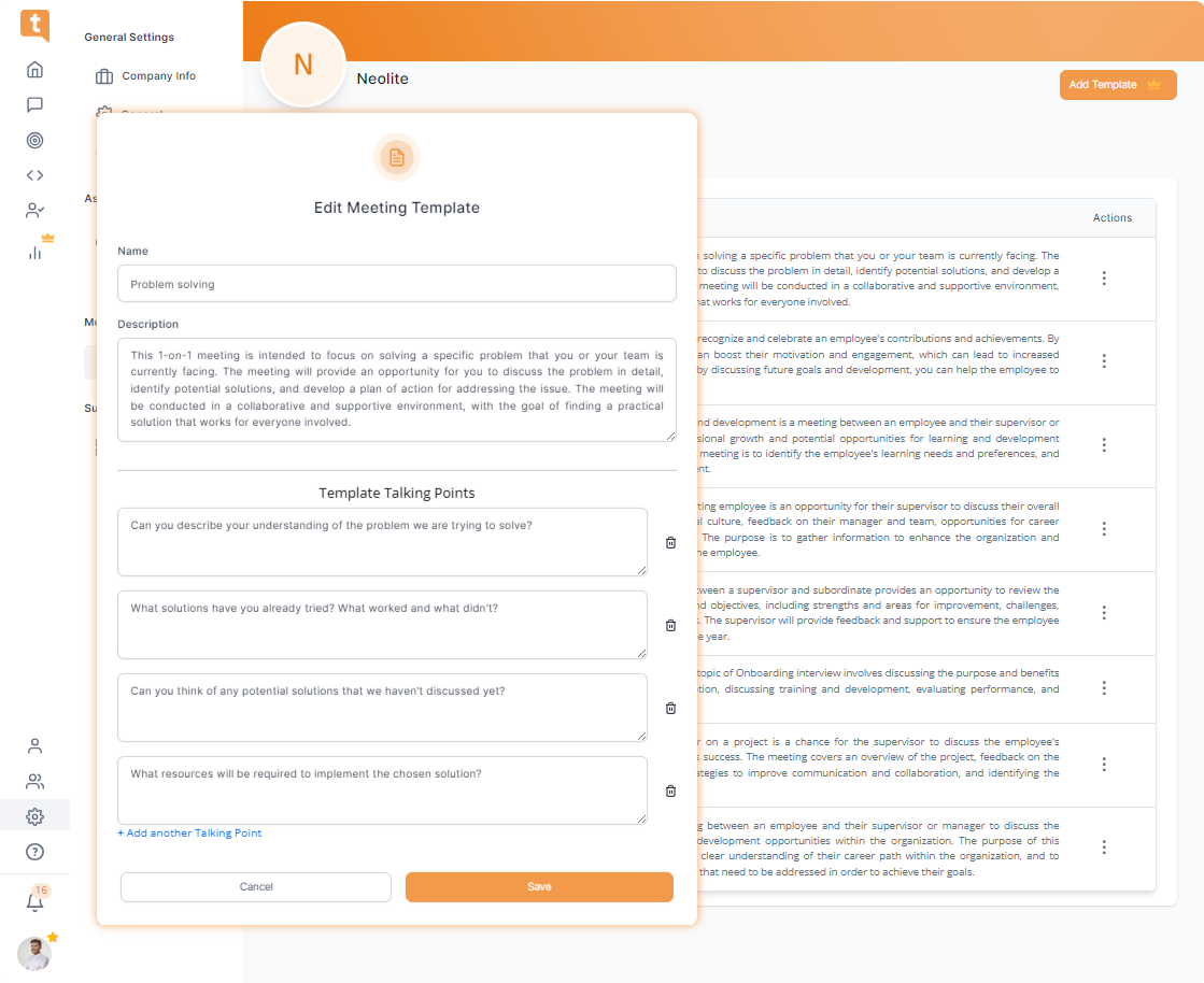 1-on-1 Meeting Templates